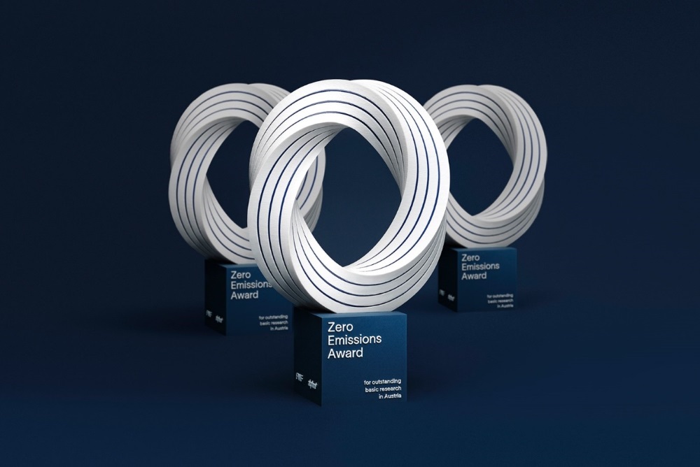 Die Zero Emissions Awards Trophäen.