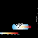 Wasserstoff-Emissionsspektren, die zwischen zwei Spitzen über die sechsminütige Rotationsperiode des Überrests wechseln, deuten auf einen Halbring aus Material um den Stern hin.