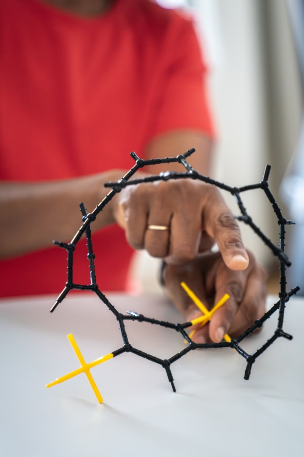 A simple toy model representing the structure would resemble a Ferris wheel standing on its electrodes.