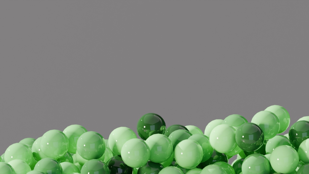 Close-up of simulated sand with spherical grains.